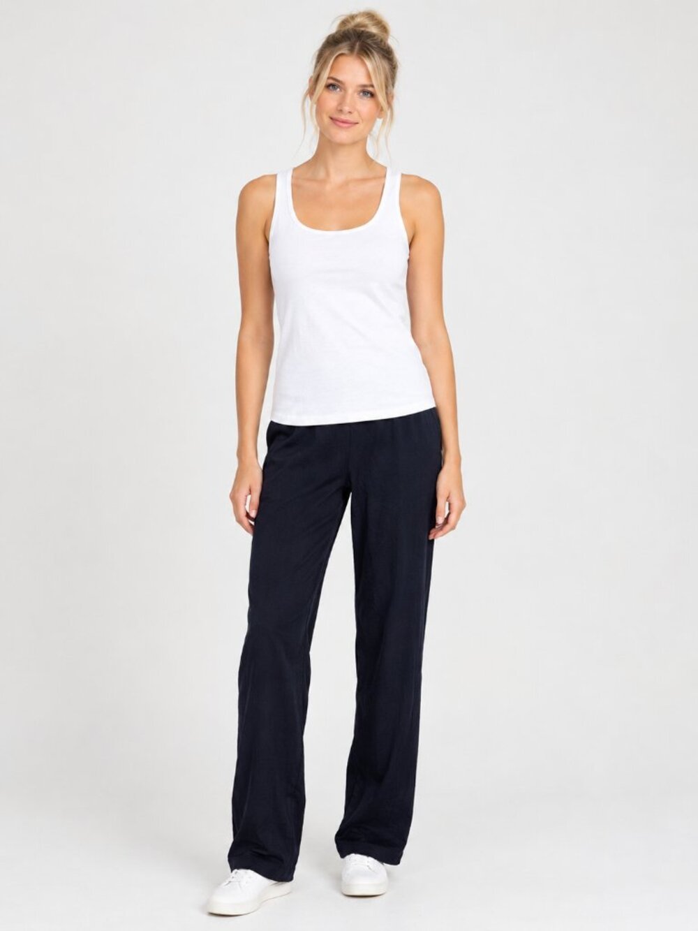 Lands' End Pullon Lounge Pant Straight Leg Black Large #A4453